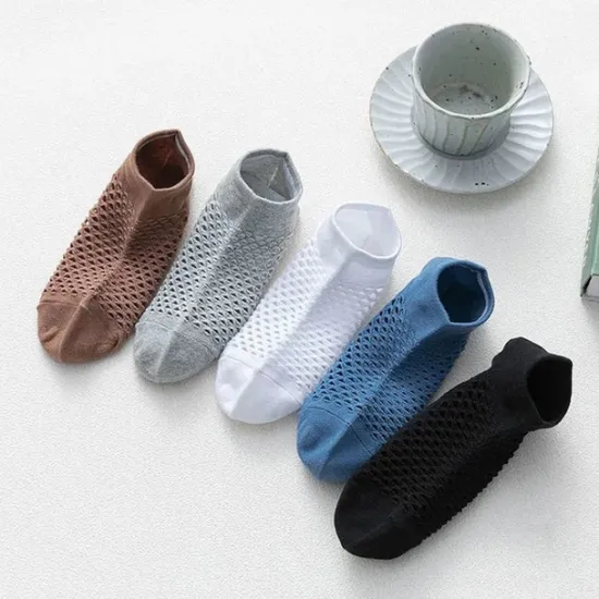 Online OUKU Men's 10 Pairs Ankle Socks No Show Socks Black White Color Plain Casual Daily Basic Thin Summer Spring Fall Cool Breathable