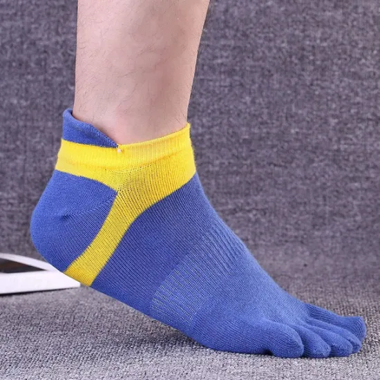 Outlet OUKU Men's 3 Pairs Ankle Socks Sport Socks / Athletic Socks Toe Socks Low Cut Socks Black Yellow Color Color Block Daily Wear Vacation Weekend Patchwork Medium Summer Spring & Fall Stylish Casual