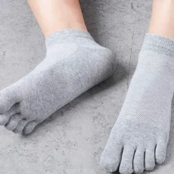 OUKU Men's 3 Pairs Ankle Socks Toe Socks Low Cut Socks Black White Color Plain Daily Wear Vacation Weekend Mesh Medium Summer Spring & Fall Stylish Casual