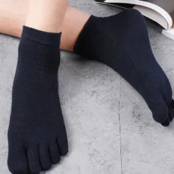 OUKU Men's 3 Pairs Ankle Socks Toe Socks Low Cut Socks Black White Color Plain Daily Wear Vacation Weekend Mesh Medium Summer Spring & Fall Stylish Casual