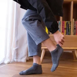OUKU Men's 3 Pairs Ankle Socks Toe Socks Low Cut Socks Black White Color Plain Daily Wear Vacation Weekend Mesh Medium Summer Spring & Fall Stylish Casual