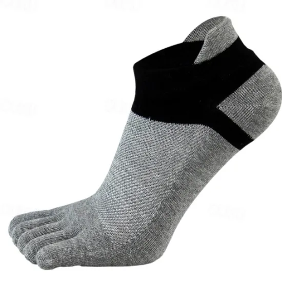 Clearance OUKU Men's 3 Pairs Ankle Socks Toe Socks Low Cut Socks Black White Color Color Block Daily Wear Vacation Weekend Mesh Medium Summer Spring & Fall Stylish Casual