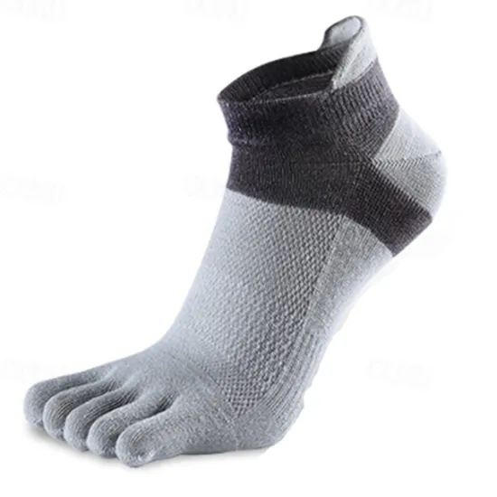 Clearance OUKU Men's 3 Pairs Ankle Socks Toe Socks Low Cut Socks Black White Color Color Block Daily Wear Vacation Weekend Mesh Medium Summer Spring & Fall Stylish Casual