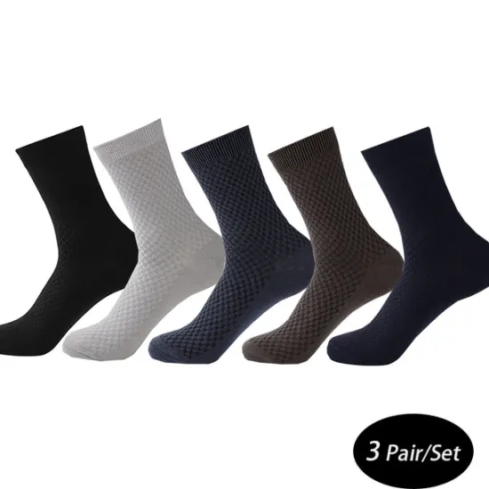 Best OUKU Men's 3 Pairs Crew Socks Black Light Grey Color Plain Casual Daily Basic Medium Summer Spring Fall Breathable