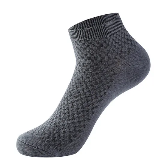 Outlet OUKU Men's 3 Pairs Crew Socks Low Cut Socks Black Light Grey Color Plain Casual Daily Basic Medium Summer Spring Fall Breathable
