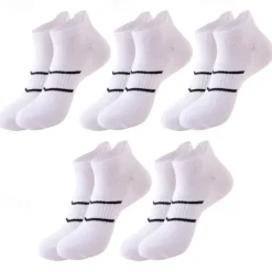 Clearance OUKU Men's 5 Pairs Multi Packs Socks Running Socks Casual Socks Black White Color Plain Vacation Sports & Outdoor Daily Basic Medium Spring Fall Fashion Casual