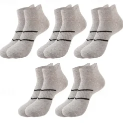 Clearance OUKU Men's 5 Pairs Multi Packs Socks Running Socks Casual Socks Black White Color Plain Vacation Sports & Outdoor Daily Basic Medium Spring Fall Fashion Casual