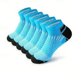 Discount OUKU Men's 6 Pairs Multi Packs Socks Running Socks Casual Socks Black White Color Geometic Sports & Outdoor Daily Vacation Basic Medium Spring Fall Fashion Casual
