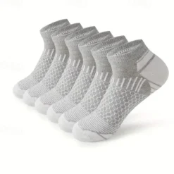 Discount OUKU Men's 6 Pairs Multi Packs Socks Running Socks Casual Socks Black White Color Geometic Sports & Outdoor Daily Vacation Basic Medium Spring Fall Fashion Casual