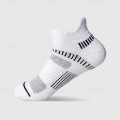 Online OUKU Men's 5 Pairs Multi Packs Socks Running Socks Casual Socks Black White Color Stripes Vacation Sports & Outdoor Daily Basic Medium Spring Fall Fashion Casual