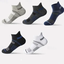 Online OUKU Men's 5 Pairs Multi Packs Socks Running Socks Casual Socks Black White Color Stripes Vacation Sports & Outdoor Daily Basic Medium Spring Fall Fashion Casual