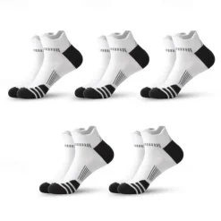 New OUKU Men's 5 Pairs Multi Packs Socks Running Socks Casual Socks Black White Color Color Block Sports & Outdoor Daily Vacation Basic Thin Summer Spring Fashion Casual