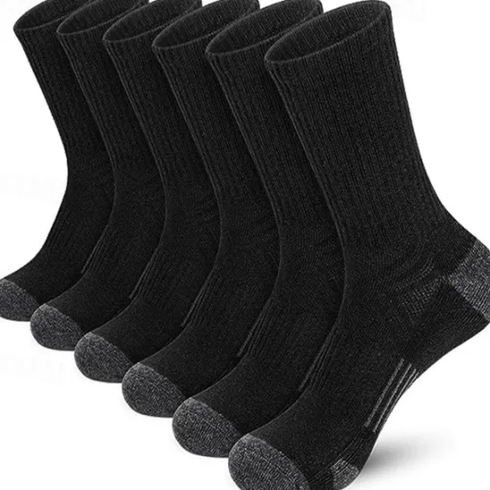 New OUKU Men's 6 Pairs Multi Packs Socks Running Socks Casual Socks Black White Color Color Block Sports & Outdoor Daily Vacation Basic Medium Spring Fall Fashion Casual