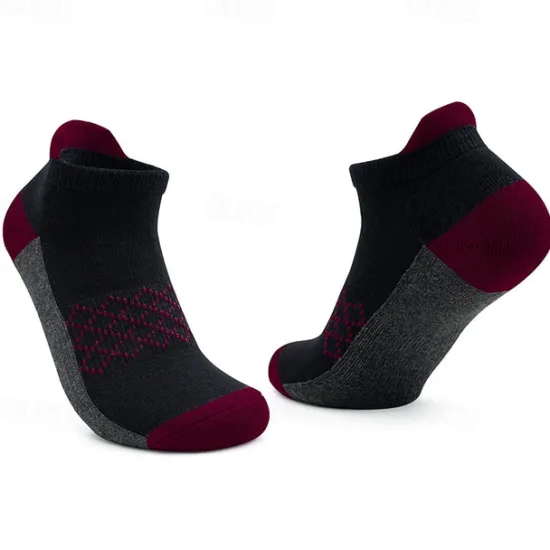 Best OUKU Men's 3 Pairs Multi Packs Socks Running Socks Casual Socks Wine Blue Color Color Block Vacation Sports & Outdoor Daily Basic Medium Spring Fall Fashion Casual