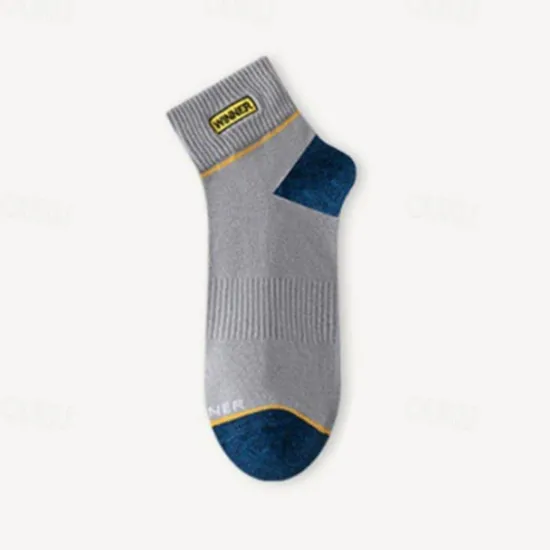 New OUKU Men's 5 Pairs Multi Packs Socks Running Socks Casual Socks Black White Color Color Block Vacation Sports & Outdoor Daily Basic Medium Spring Fall Fashion Casual