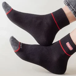 New OUKU Men's 5 Pairs Multi Packs Socks Running Socks Casual Socks Black White Color Color Block Vacation Sports & Outdoor Daily Basic Medium Spring Fall Fashion Casual