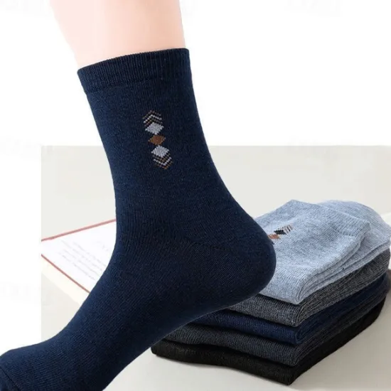 Clearance OUKU Men's 15 Pairs Multi Packs Socks Running Socks Casual Socks Black Navy Blue Color Plain Vacation Sports & Outdoor Daily Basic Medium Spring Fall Fashion Casual