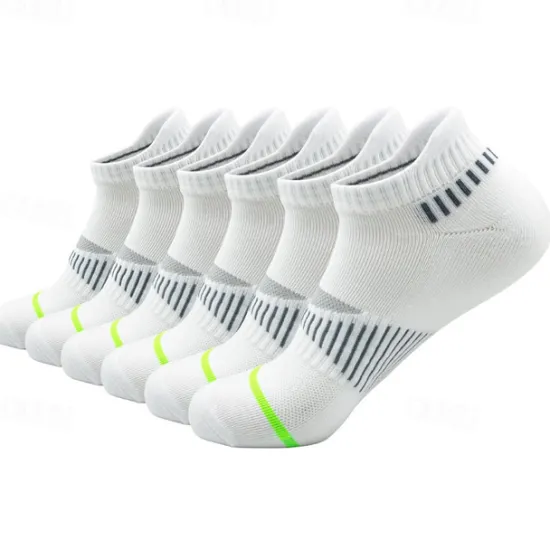 New OUKU Men's 6 Pairs Multi Packs Socks Running Socks Casual Socks Black White Color Striped Vacation Sports & Outdoor Daily Basic Medium Spring Fall Fashion Casual