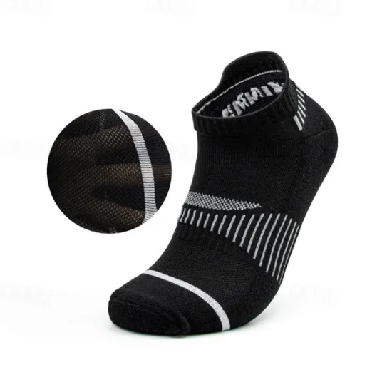New OUKU Men's 6 Pairs Multi Packs Socks Running Socks Casual Socks Black White Color Striped Vacation Sports & Outdoor Daily Basic Medium Spring Fall Fashion Casual