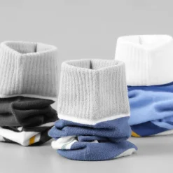 Clearance OUKU Men's 5 Pairs Multi Packs Socks Running Socks Casual Socks Color Color Block Striped Sports & Outdoor Daily Vacation Basic Medium Spring Fall Fashion Casual Rainbow