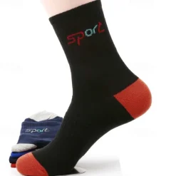 New OUKU Men's 4 Pairs Multi Packs Socks Crew Socks Running Socks Casual Socks Black White Color Color Block Plain Vacation Sports & Outdoor Daily Basic Medium Spring Fall Fashion Casual