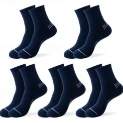 Online OUKU Men's 5 Pairs Multi Packs Socks Running Socks Casual Socks Black White Color Stripes Vacation Sports & Outdoor Daily Basic Medium Spring Fall Fashion Casual
