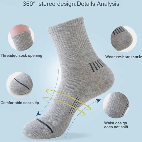 Online OUKU Men's 5 Pairs Multi Packs Socks Running Socks Casual Socks Black White Color Stripes Vacation Sports & Outdoor Daily Basic Medium Spring Fall Fashion Casual