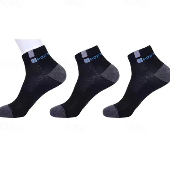 New OUKU Men's 5 Pairs Multi Packs Socks Crew Socks Running Socks Casual Socks Black White Color Color Block Vacation Sports & Outdoor Daily Basic Medium Spring Fall Fashion Casual