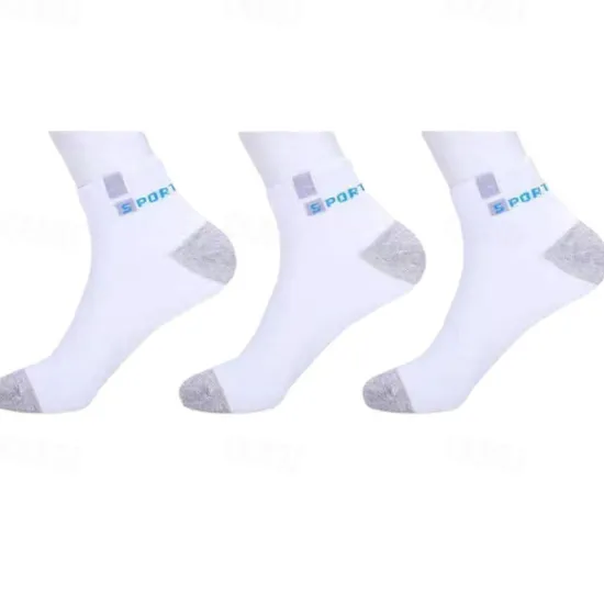 New OUKU Men's 5 Pairs Multi Packs Socks Crew Socks Running Socks Casual Socks Black White Color Color Block Vacation Sports & Outdoor Daily Basic Medium Spring Fall Fashion Casual
