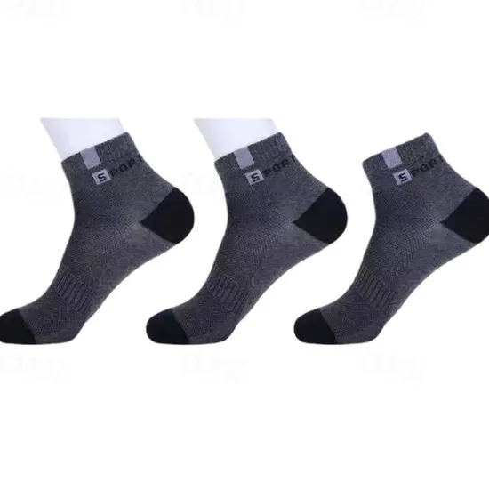 New OUKU Men's 5 Pairs Multi Packs Socks Crew Socks Running Socks Casual Socks Black White Color Color Block Vacation Sports & Outdoor Daily Basic Medium Spring Fall Fashion Casual