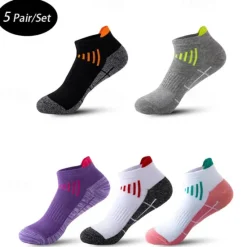 Clearance OUKU Men's 5 Pairs Multi Packs Socks Running Socks Casual Socks Black White Color Color Block Sports & Outdoor Daily Vacation Basic Thin Summer Spring Fashion Casual