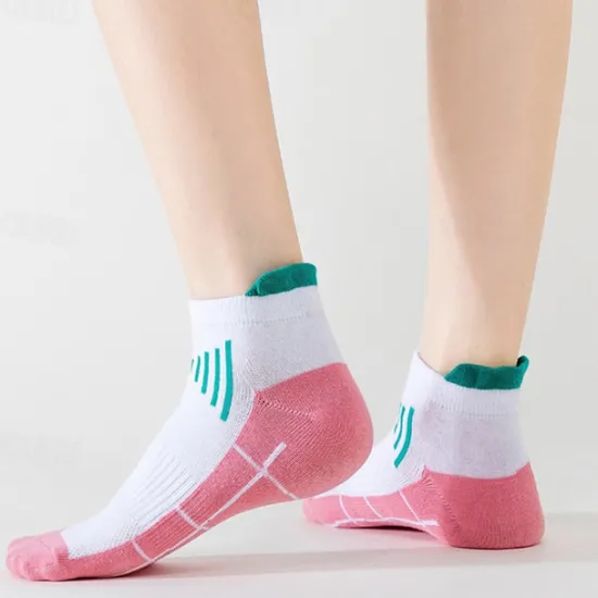 Clearance OUKU Men's 5 Pairs Multi Packs Socks Running Socks Casual Socks Black White Color Color Block Sports & Outdoor Daily Vacation Basic Thin Summer Spring Fashion Casual
