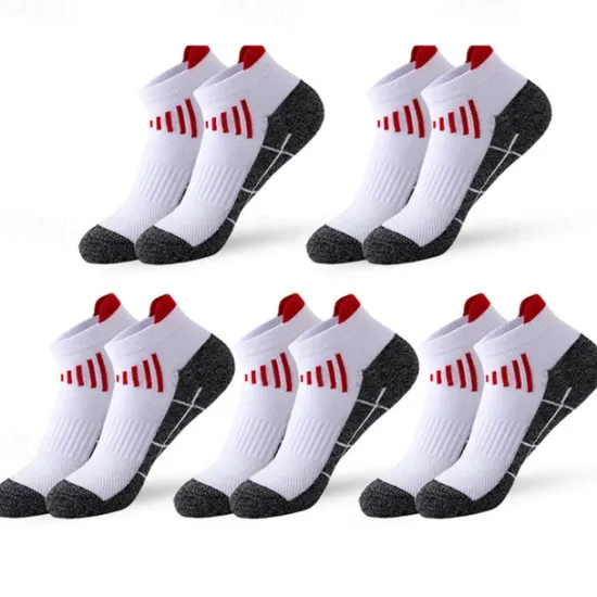 Clearance OUKU Men's 5 Pairs Multi Packs Socks Running Socks Casual Socks Black White Color Color Block Sports & Outdoor Daily Vacation Basic Thin Summer Spring Fashion Casual