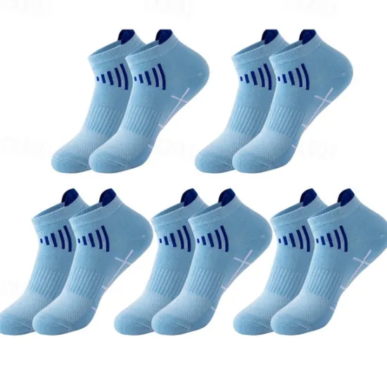 Clearance OUKU Men's 5 Pairs Multi Packs Socks Running Socks Casual Socks Black White Color Color Block Sports & Outdoor Daily Vacation Basic Thin Summer Spring Fashion Casual