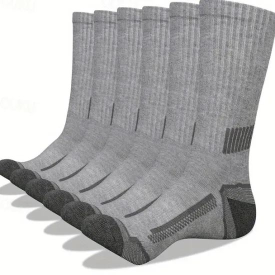Sale OUKU Men's 6 Pairs Multi Packs Socks Running Socks Casual Socks Black+White+Gray Black Color Color Block Plain Sports & Outdoor Daily Vacation Basic Medium Spring Fall Fashion Casual