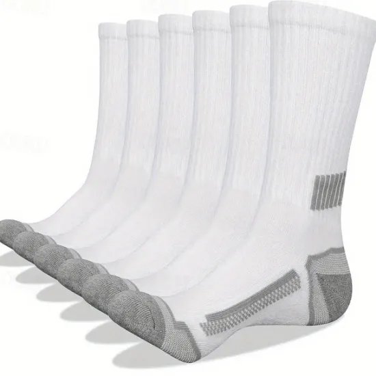 Sale OUKU Men's 6 Pairs Multi Packs Socks Running Socks Casual Socks Black+White+Gray Black Color Color Block Plain Sports & Outdoor Daily Vacation Basic Medium Spring Fall Fashion Casual