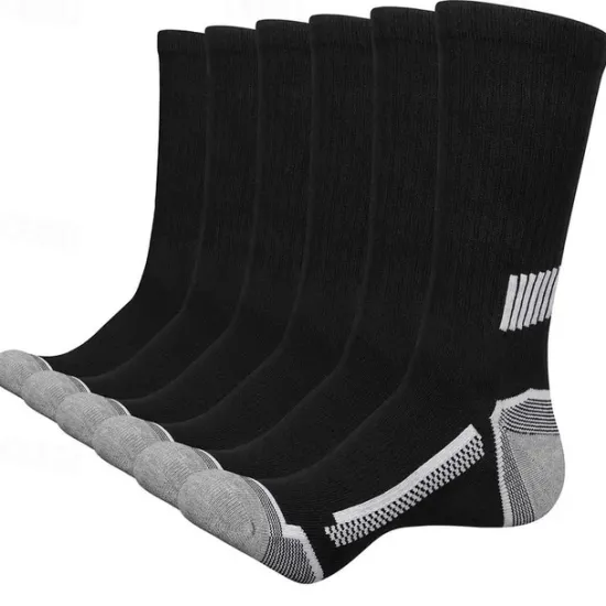 Sale OUKU Men's 6 Pairs Multi Packs Socks Running Socks Casual Socks Black+White+Gray Black Color Color Block Plain Sports & Outdoor Daily Vacation Basic Medium Spring Fall Fashion Casual
