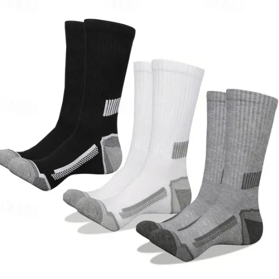 Sale OUKU Men's 6 Pairs Multi Packs Socks Running Socks Casual Socks Black+White+Gray Black Color Color Block Plain Sports & Outdoor Daily Vacation Basic Medium Spring Fall Fashion Casual