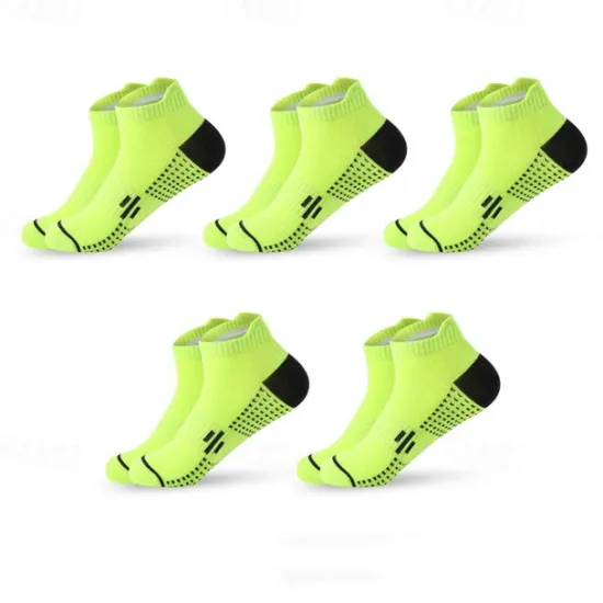 New OUKU Men's 5 Pairs Multi Packs Socks Running Socks Casual Socks Black White Color Polka Dot Vacation Sports & Outdoor Daily Basic Medium Spring Fall Fashion Casual
