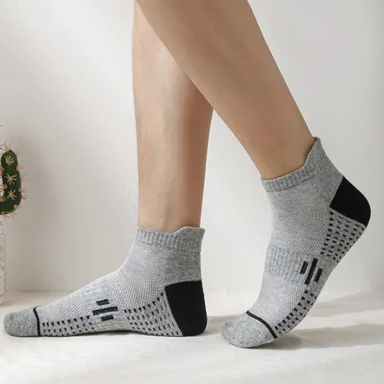 New OUKU Men's 5 Pairs Multi Packs Socks Running Socks Casual Socks Black White Color Polka Dot Vacation Sports & Outdoor Daily Basic Medium Spring Fall Fashion Casual