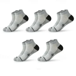 New OUKU Men's 5 Pairs Multi Packs Socks Running Socks Casual Socks Black White Color Polka Dot Vacation Sports & Outdoor Daily Basic Medium Spring Fall Fashion Casual