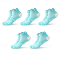 New OUKU Men's 5 Pairs Multi Packs Socks Running Socks Casual Socks Black White Color Polka Dot Vacation Sports & Outdoor Daily Basic Medium Spring Fall Fashion Casual