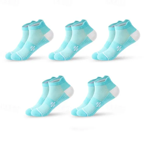 New OUKU Men's 5 Pairs Multi Packs Socks Running Socks Casual Socks Black White Color Polka Dot Vacation Sports & Outdoor Daily Basic Medium Spring Fall Fashion Casual