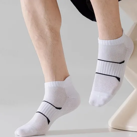 Online OUKU Men's 5 Pairs Multi Packs Socks Running Socks Casual Socks Black+White+Gray Black*2+Dark Gray*2+Dark Blue*1 Color Plain Vacation Sports & Outdoor Daily Basic Medium Spring Fall Fashion Casual