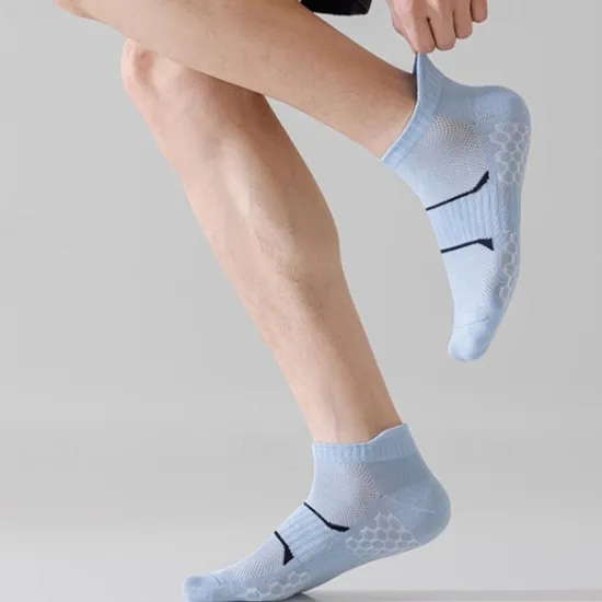 Online OUKU Men's 5 Pairs Multi Packs Socks Running Socks Casual Socks Black+White+Gray Black*2+Dark Gray*2+Dark Blue*1 Color Plain Vacation Sports & Outdoor Daily Basic Medium Spring Fall Fashion Casual