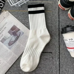OUKU Men's 5 Pairs Multi Packs Socks Running Socks Casual Socks Black White Color Plain Vacation Sports & Outdoor Daily Basic Medium Spring Fall Fashion Casual