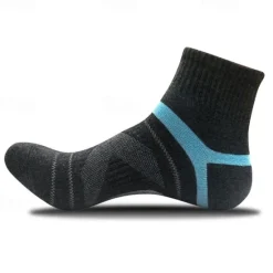 Sale OUKU Men's 2 Pairs Multi Packs Socks Crew Socks Running Socks Casual Socks Black Blue Color Stripes Sports & Outdoor Daily Vacation Basic Medium Spring Fall Fashion Casual