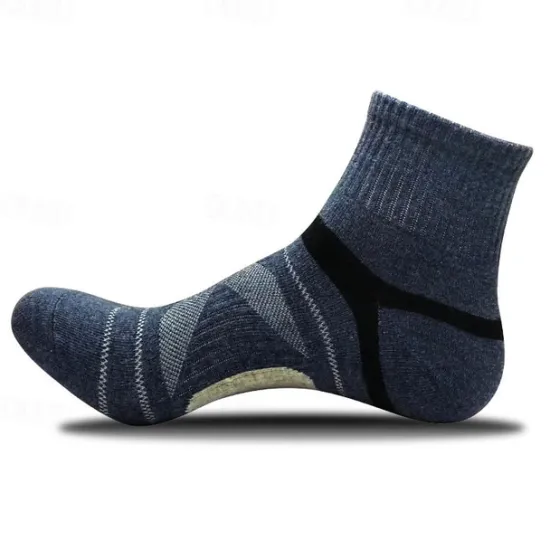 Sale OUKU Men's 2 Pairs Multi Packs Socks Crew Socks Running Socks Casual Socks Black Blue Color Stripes Sports & Outdoor Daily Vacation Basic Medium Spring Fall Fashion Casual