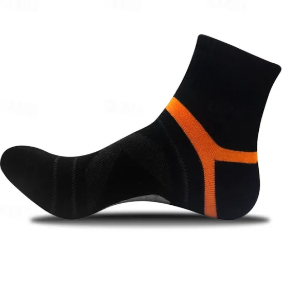 Sale OUKU Men's 2 Pairs Multi Packs Socks Crew Socks Running Socks Casual Socks Black Blue Color Stripes Sports & Outdoor Daily Vacation Basic Medium Spring Fall Fashion Casual