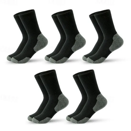 Discount OUKU Men's 5 Pairs Multi Packs Socks Sport Socks / Athletic Socks Running Socks Casual Socks Black Yellow Color Color Block Sports & Outdoor Daily Vacation Basic Medium Summer Spring Fashion Casual